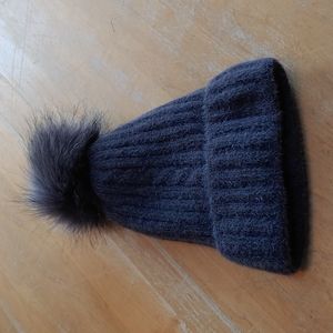 Grey knitted Pom Pom Hat